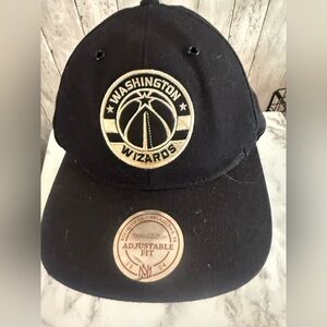 Washington Wizards Mitchell & Ness Snap Back NBA hat Black/Metallic One Size